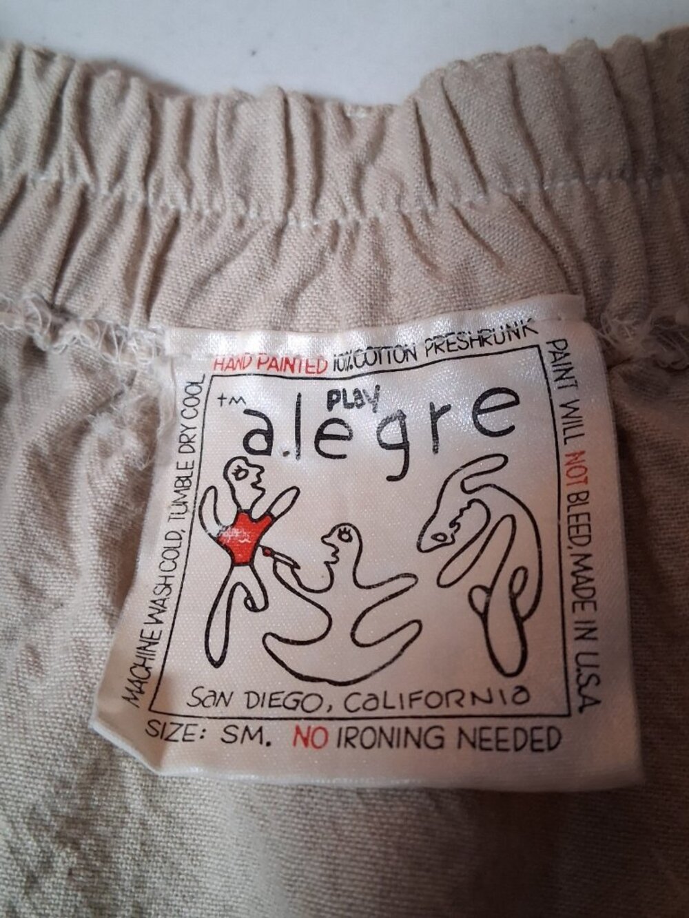 Play Alegre Skirt S Natural Hand Painted Wearable Art To Wear Lagenlook Artsy - Picture 5 of 16